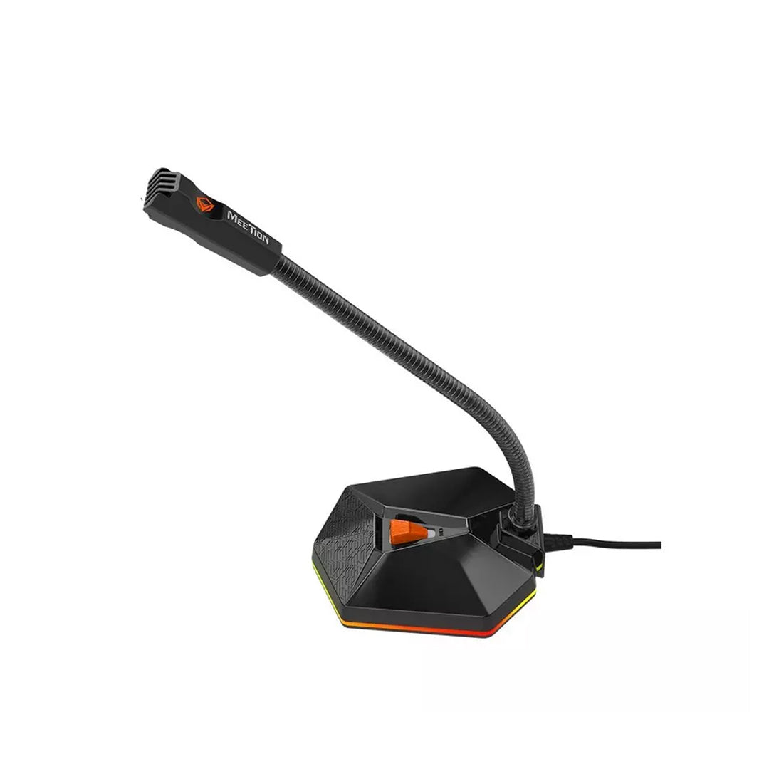 Meetion RGB Gaming Microphone | Flexible Gooseneck Desktop Mic with LED Base for Streaming, Gaming & Online Meetings