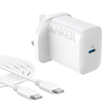Anker 20W USB-C Fast Charger with 5ft USB-C Cable | High-Speed Wall Charger for iPhone, iPad, Samsung & More (1 Year Warranty)
