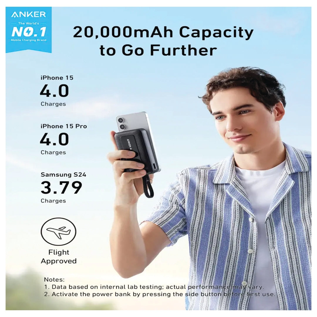 Anker Zolo 10000mAh 30W Fast Charging Power Bank – Built-In USB-C Cable, Compact Portable Charger for iPhone, Samsung & More (1 Year Warranty)
