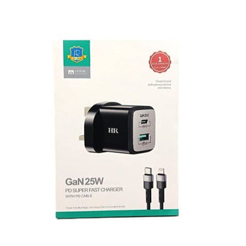 HR 25W GaN PD Super Fast Charger USB-C with Cable