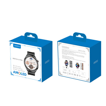 Oteeto Watch 4 Pro Smartwatch – 1.53” AMOLED Display, Bluetooth Calling, 100+ Sports Modes Smart Watch (Premium Metal Strap)