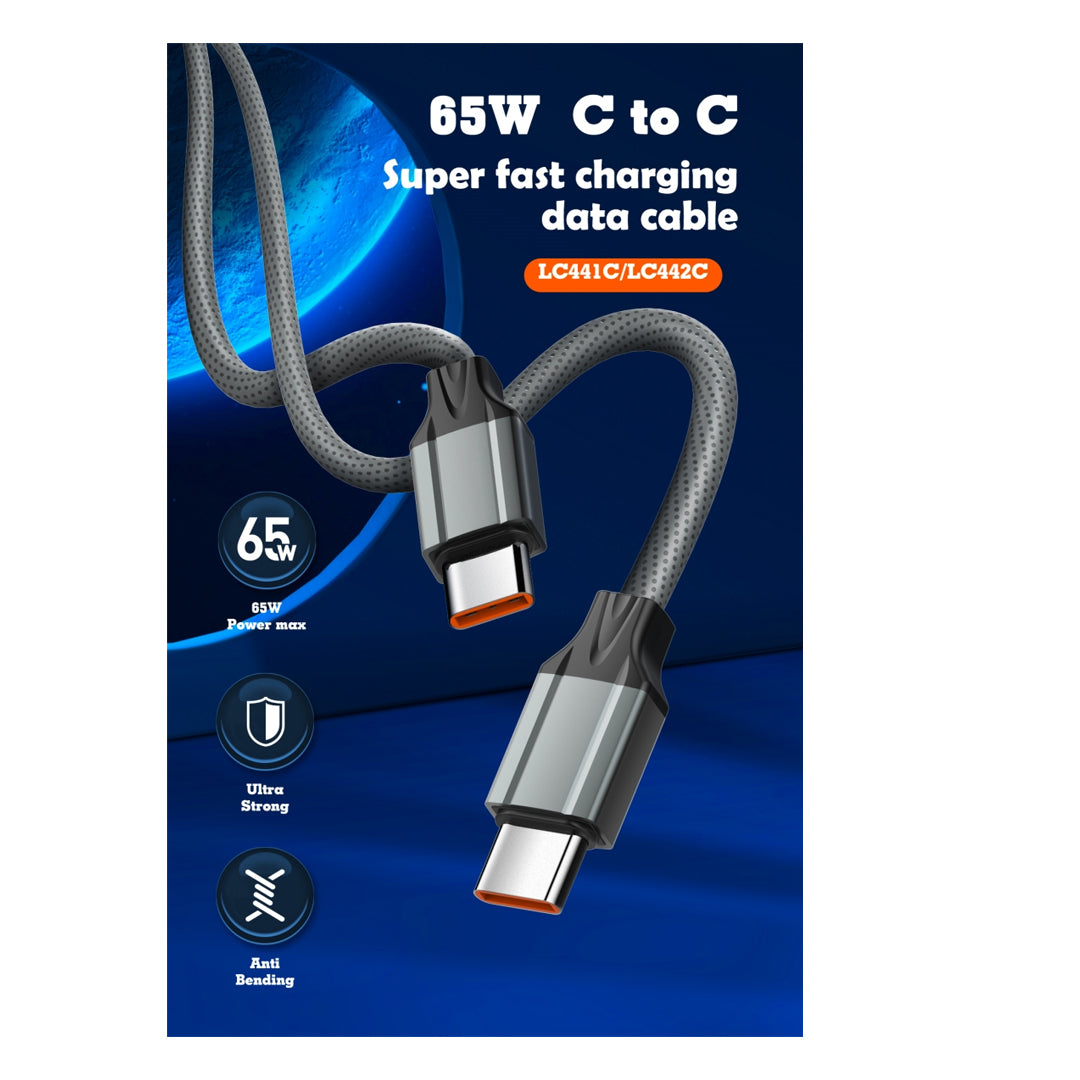 LDNIO USB-C to USB-C 65W PD Fast Charging Cable 1M