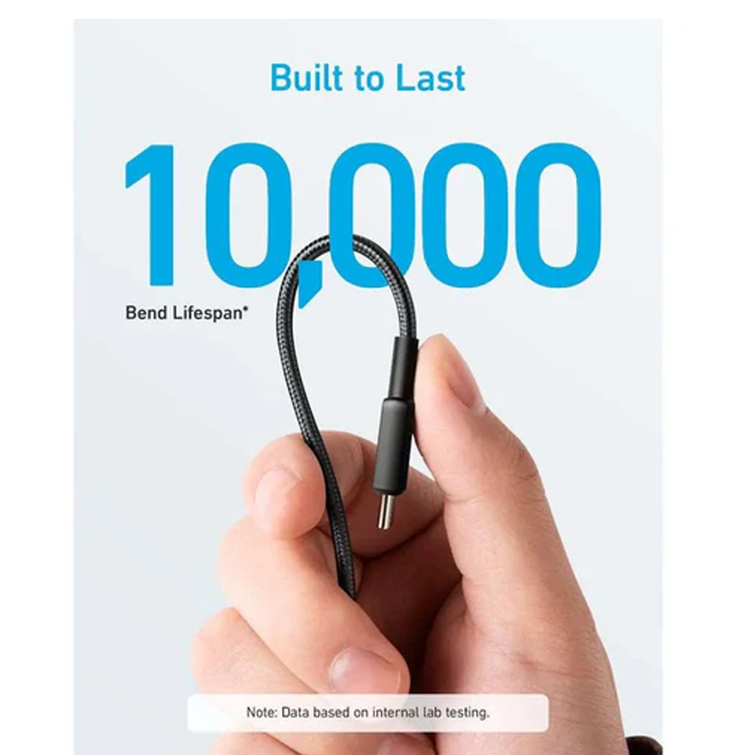 Anker 322 USB-C to USB-C Fast Charging Cable (3ft Braided) | 60W Power Delivery Type-C Charger Cable for iPhone 15, Samsung Galaxy, iPad, MacBook – (1 Year Warranty)