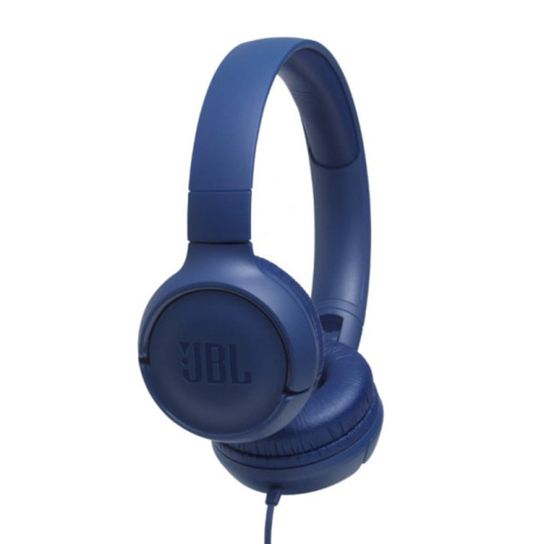 JBL Tune 500 Wired On‑Ear Headphones – Pure Bass Sound, Lightweight & Built-in Microphone