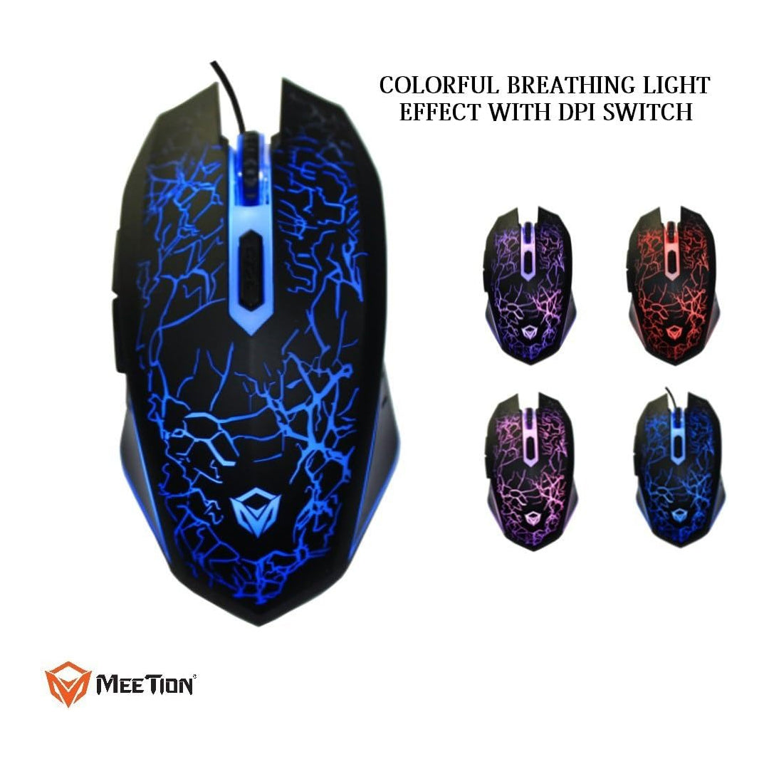 Meetion M930 Gaming Mouse RGB Wired Gaming Mouse – LED Breathing Light, Adjustable DPI, Ergonomic Design for PC & Laptop