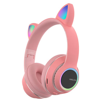 L450 LED Cat Ear Wireless Bluetooth Headphones – Cute RGB Light Headset for Kids, Gaming & Music